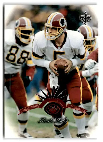 Original gloss Heath Shuler football trading card from 1997 Leaf Redskins NM Near Mint