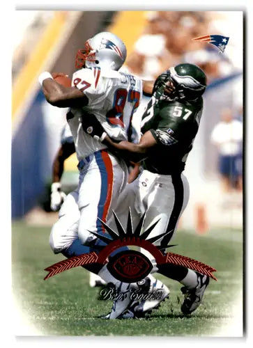 Original gloss football card featuring Ben Coates NM Near Mint Patriots 1997 Leaf #36