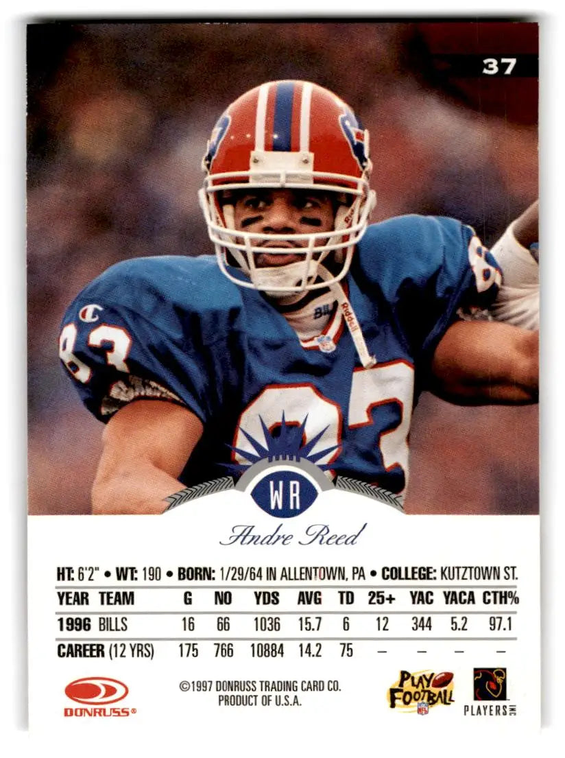 1997 Leaf #37 Andre Reed - Football Card Single