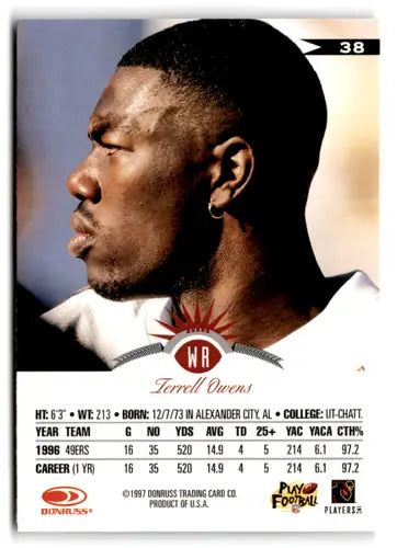 1997 Leaf #38 Terrell Owens NM-MT 49ers ID:73452 - Football Card Single