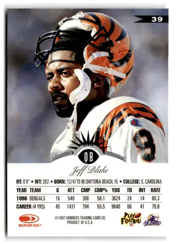 1997 Leaf #39 Jeff Blake NM-MT Bengals ID:73453 - Football Card Single