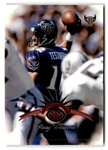 Original gloss Vinny Testaverde football card 1997 Leaf NM-MT Ravens ID:73454