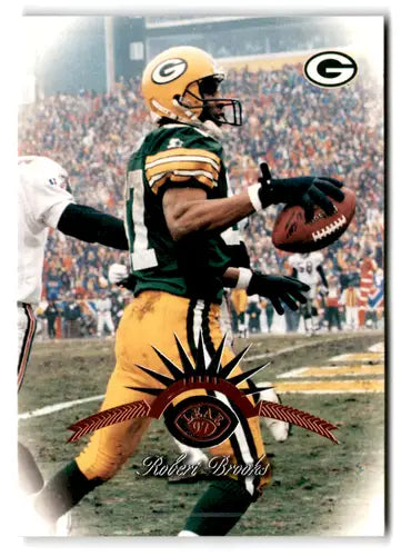 Original gloss Robert Brooks football card from 1997 Leaf #41 Packers Simply Sandoval