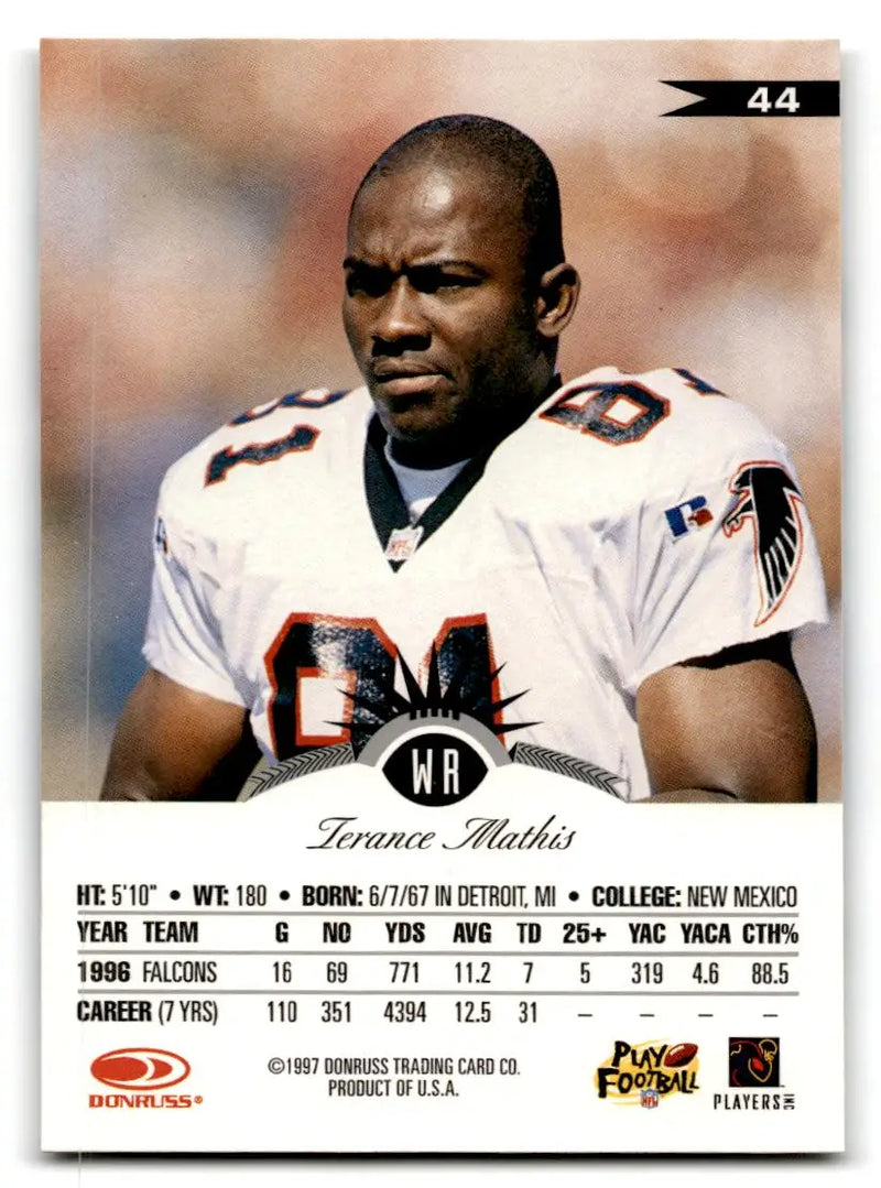 1997 Leaf #44 Terance Mathis - Football Card Single