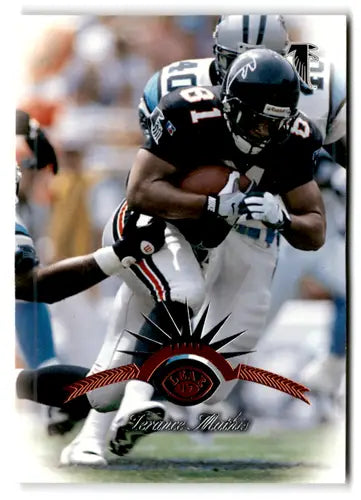 Original gloss football player Terance Mathis in action for mint Falcons card