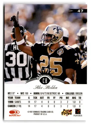 1997 Leaf #47 Alex Molden NM-MT Saints ID:73461 - Football Card Single