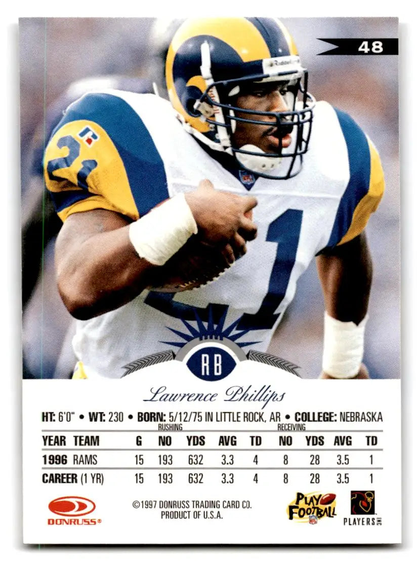 1997 Leaf #48 Lawrence Phillips - Football Card Single