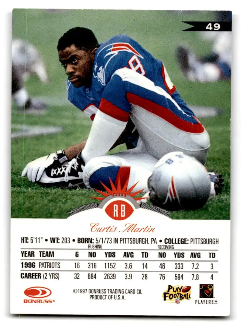 1997 Leaf #49 Curtis Martin - Football Card Single