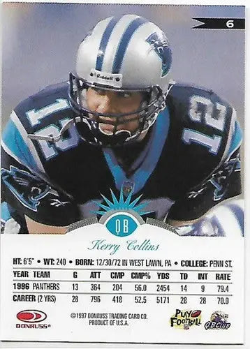 1997 Leaf #6 Kerry Collins NM-MT Panthers - Football Card Single
