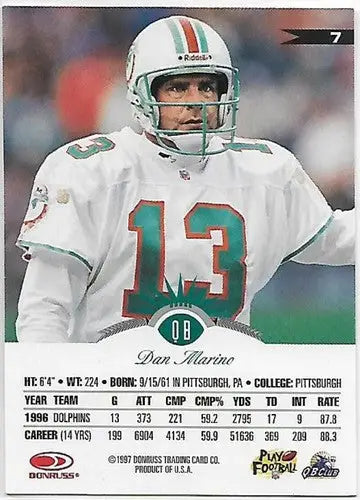 1997 Leaf #7 Dan Marino NM-MT Dolphins - Football Card Single