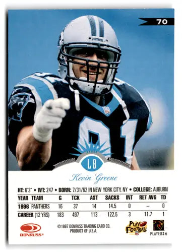 1997 Leaf #70 Kevin Greene NM Near Mint Panthers ID:67070 - Football Card Single