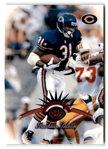 Football player in action on original gloss Rashaan Salaam NM-MT Bears trading card