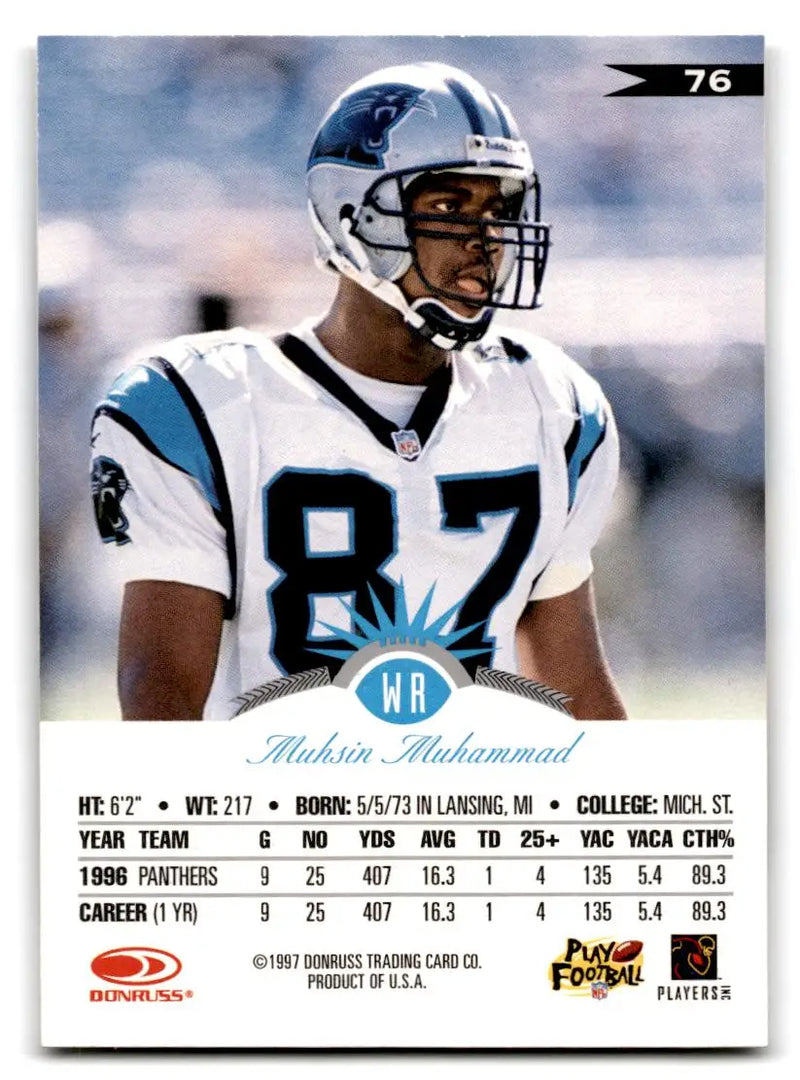 1997 Leaf #76 Muhsin Muhammad - Football Card Single
