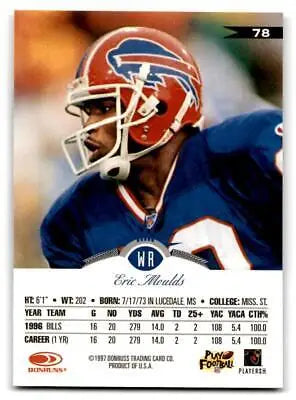 Eric Moulds trading card from 1997 Leaf #78 for collectors and fans of baseball cards