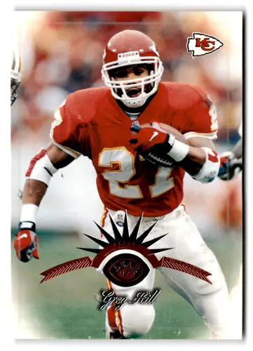 Football player in red uniform showcasing Greg Hill original gloss at Simply Sandoval
