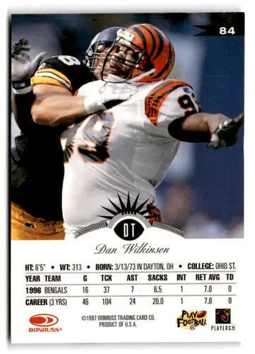 Original gloss Dan Wilkinson football card 1997 Leaf NM-MT Bengals ID 73479