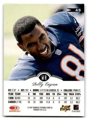 1997 Leaf Football Bobby Engram #45 Chicago Bears - Football Card Single