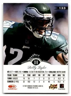 1997 Leaf Football Bobby Taylor #133 Philadelphia Eagles - Football Card Single