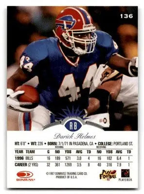1997 Leaf Football Darick Holmes #136 Buffalo Bills - Football Card Single
