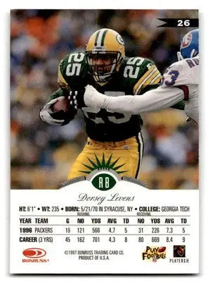 1997 Leaf Football Dorsey Levens #26 Green Bay Packers - Football Card Single