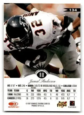 1997 Leaf Football Jamal Anderson #134 Atlanta Falcons - Football Card Single