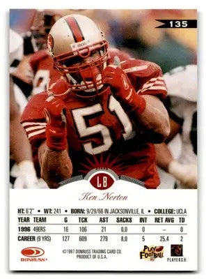 1997 Leaf Football Ken Norton #135 San Francisco 49ers - Football Card Single