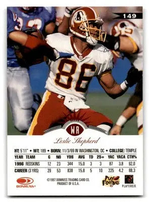 1997 Leaf Football Leslie Shepherd #149 Washington Redskins - Football Card Single