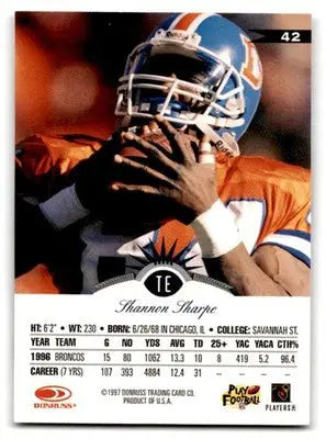1997 Leaf Football Shannon Sharpe #42 Denver Broncos - Football Card Single