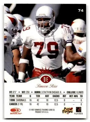 1997 Leaf Football Simeon Rice #74 Arizona Cardinals - Football Card Single