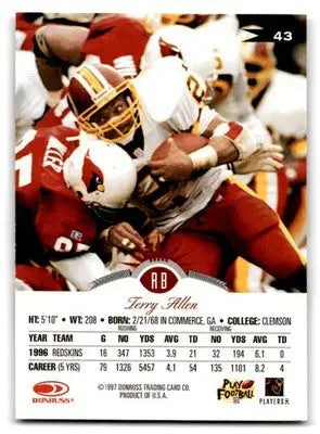 1997 Leaf Football Terry Allen #43 Washington Redskins - Football Card Single