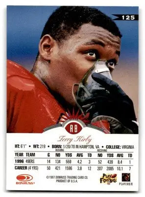 1997 Leaf Football Terry Kirby #125 San Francisco 49ers - Football Card Single