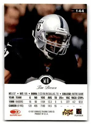 1997 Leaf Football Tim Brown #144 Oakland Raiders - Football Card Single