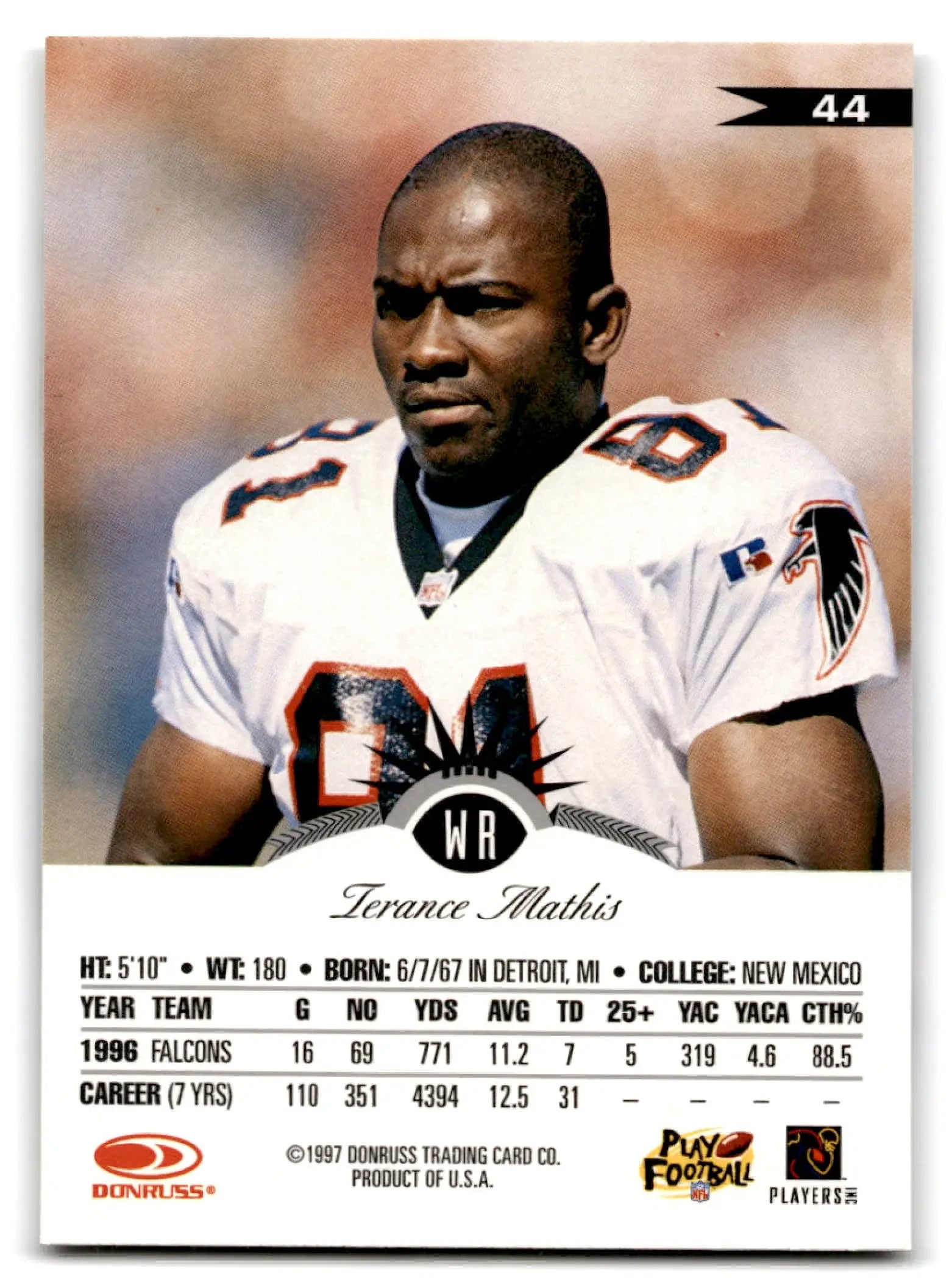 1997 Leaf Terance Mathis #114 Falcons - Football Card Single