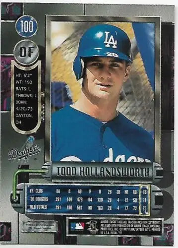 Todd Hollandsworth baseball card 1997 Metal Universe original gloss Dodgers collectible