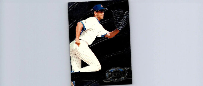 1997 Metal Universe #14 Ryne Sandberg trading card featuring vintage baseball art