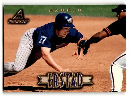 Original gloss baseball card featuring Darin Erstad Anaheim Angels from 1997 Pinnacle series