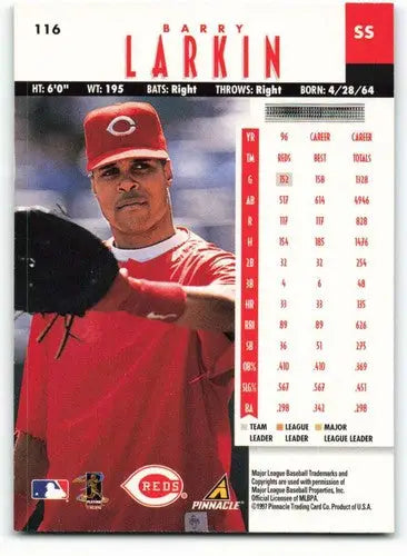 1997 New Pinnacle #116 Barry Larkin NM-MT Reds ID:61518 - Baseball Card Single