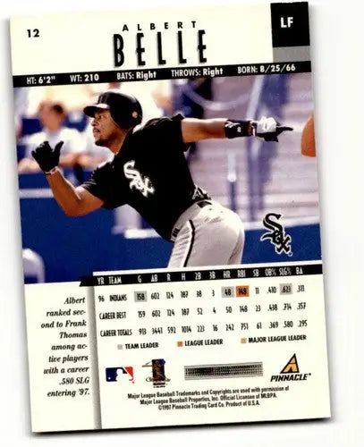 1997 New Pinnacle #12 Albert Belle Chicago White Sox Baseball Cards ID:63236 - Baseball Card Single