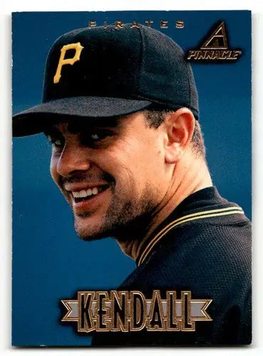 Original gloss Jason Kendall Pittsburgh Pirates baseball card from 1997 Pinnacle series