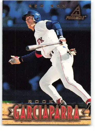 Original gloss Nomar Garciaparra rookie baseball card featuring Red Sox team logo