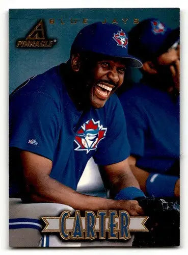 Original gloss Joe Carter Toronto baseball card from 1997 Pinnacle featuring Carter Toronto Blue Jays