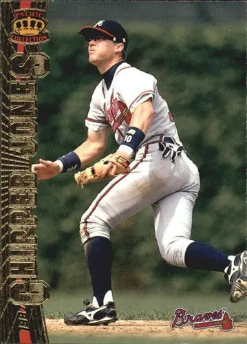 Pacific Crown Chipper Jones baseball card with original gloss from 1997 Pacific Crown Collection