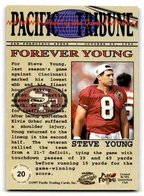 1997 Pacific Philadelphia #20 Steve Young Heart of the Game - Football Card Single