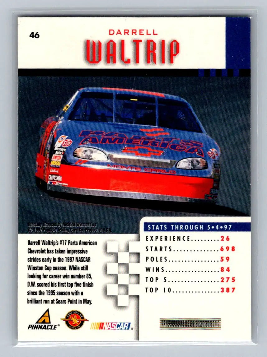 1997 Pinnacle #46 Darrell Waltrip Motorsports DARWAL Inc. - Racing Card Single