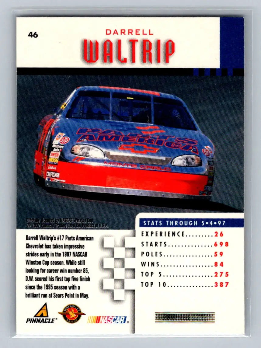 1997 Pinnacle #46 Darrell Waltrip Motorsports DARWAL Inc. - Racing Card Single
