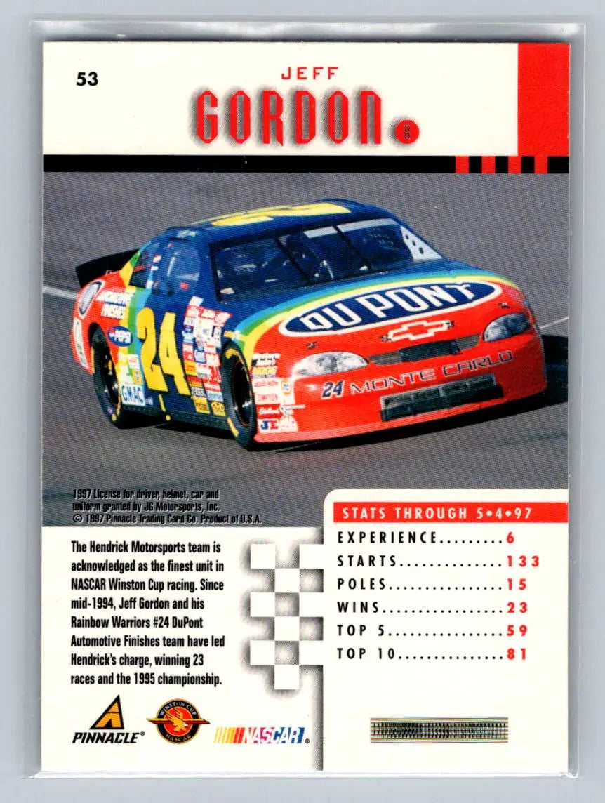 1997 Pinnacle #53 Hendrick Motorsports Hendrick Motorsports - Racing Card Single