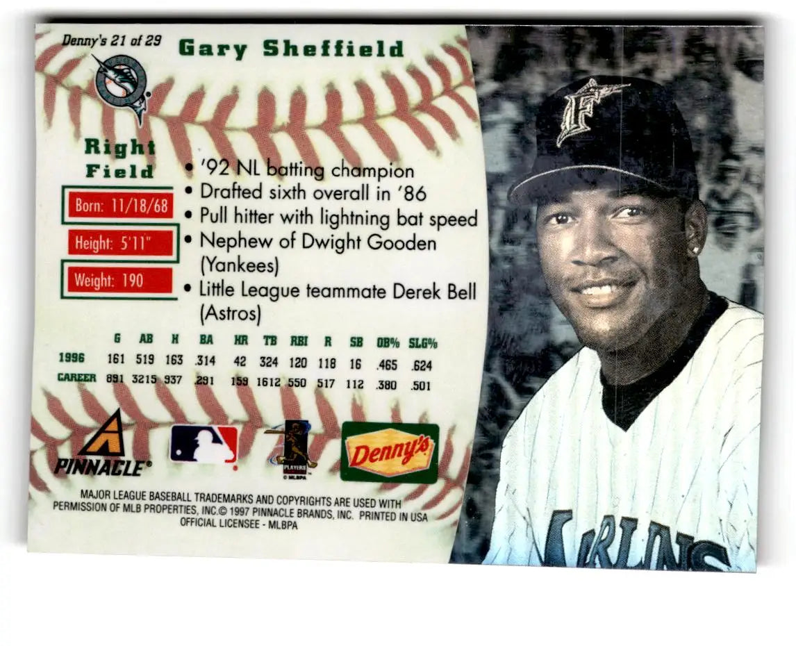 1997 Pinnacle Denny’s Holograms #21 Gary Sheffield - Baseball Card Single