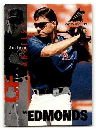 Original gloss Jim Edmonds Anaheim baseball card from 1997 Pinnacle Inside series