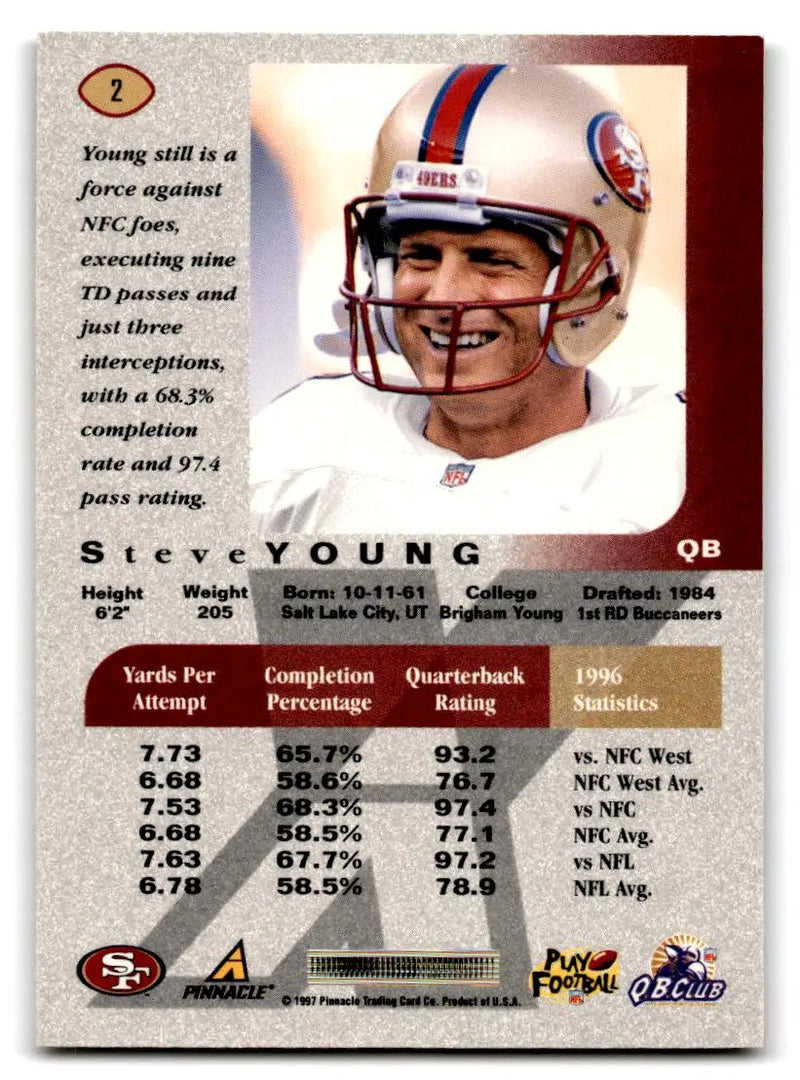 1997 Pinnacle X-Press #2 Steve Young - Football Card Single