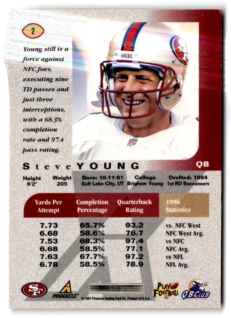 1997 1997 Pinnacle X-Press #2 Steve Young San Francisco 49ers FOOTBALL Cards - Football Card Single